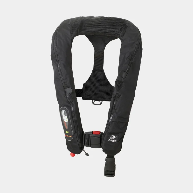 Oppustelig redningsvest Baltic Legend 165N, automatisk, sort + kulsyrepatron 33 gram, 40 - 120 kg