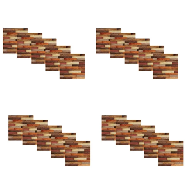 20 ark selvklebende PVC-veggfliser, 10x10cm rustikk selvklebende veggflis for kjøkken, bad, peis, soverom Vintage Mosaikk