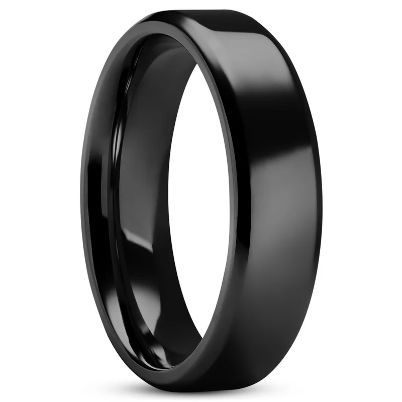 Anillo de titanio negro Aesop Kash para hombres - Anillos de titanio