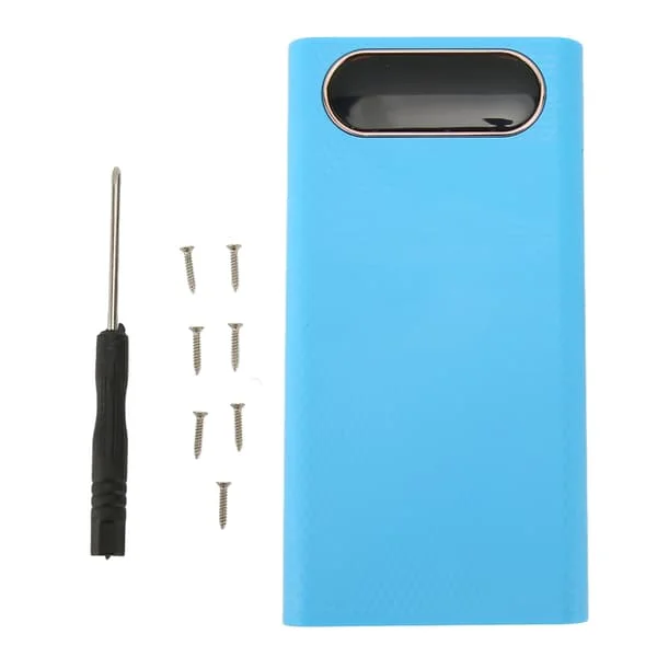 6x21700 Batteri Power Bank Etui 21700 Batteriboks DIY Power Bank Boks Med LCD-skærm til Telefon Blå