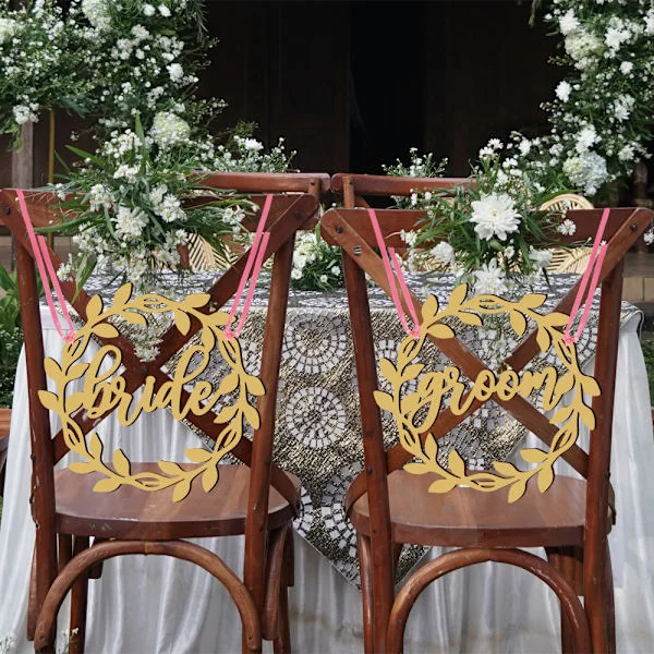 (Gold Model) Decorative Chair Plate for the Bride and Groom