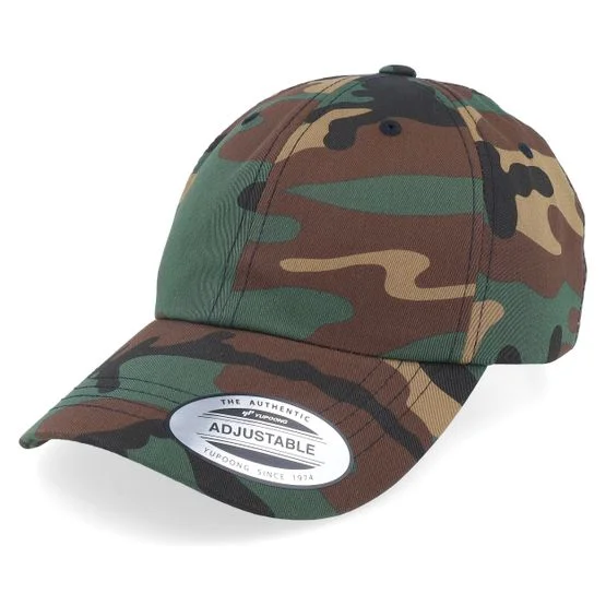 Yupoong - Camo unconstructed Lippis - Green Camo Dad Cap @ Hatstore