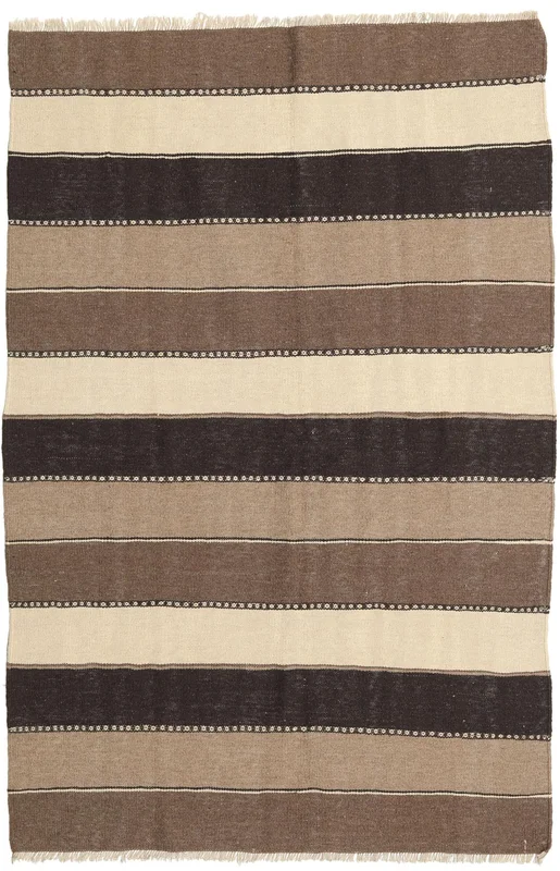 Hand Woven Kilim Rug 127X192 Oriental Wool Brown/Orange Small