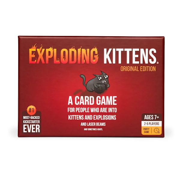 Exploding Kittens Original Edition - Et sjovt spil til familieaftener - Sjove kortspil for alderen 7 år og opefter - 2-5 spillere - 15 minutters 
