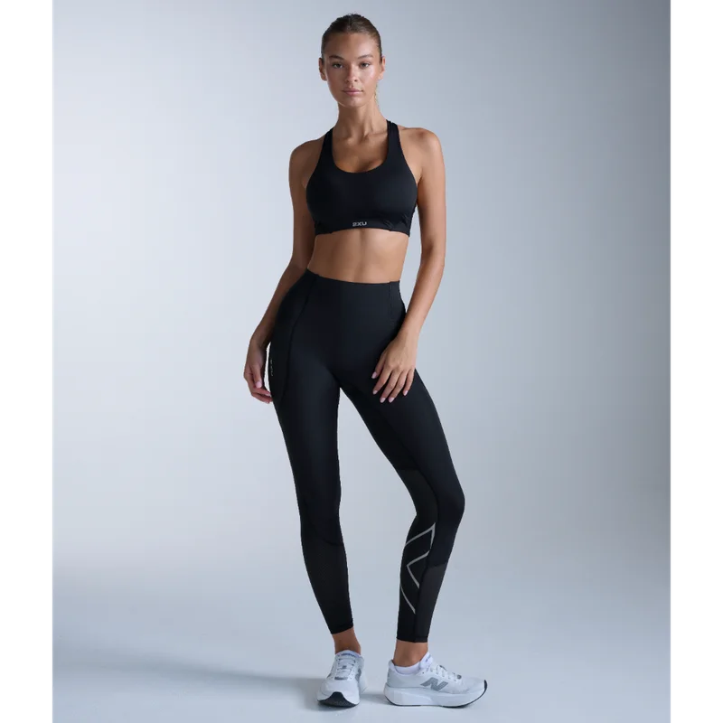 2XU Aero Mesh Hi-Rise Compression Tights Black/Silver Reflective