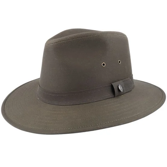 Jaxon & James - Green fedora Kapelusz - Oilcloth Safari Olive Fedora @ Hatstore