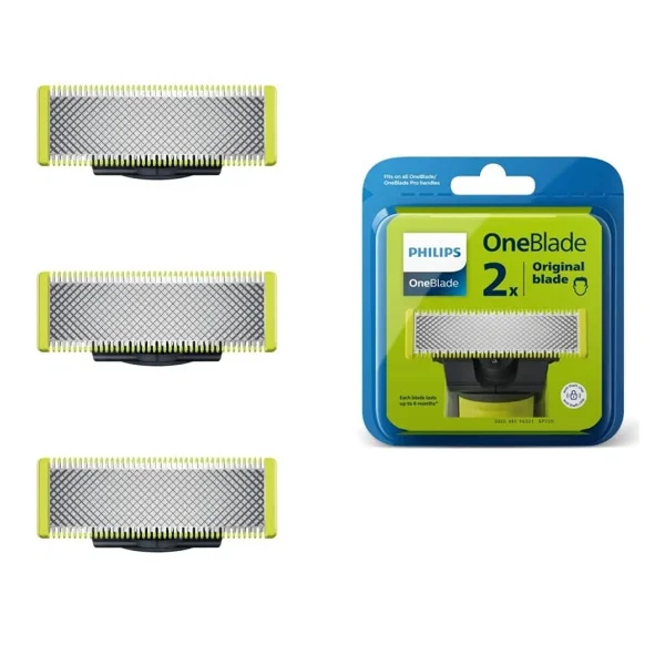 New! High-Quality Philips OneBlade Replacement Blades 3-Pack – Compatible with All OneBlade Handles (Model QP220/50) 3 pcs 3ps