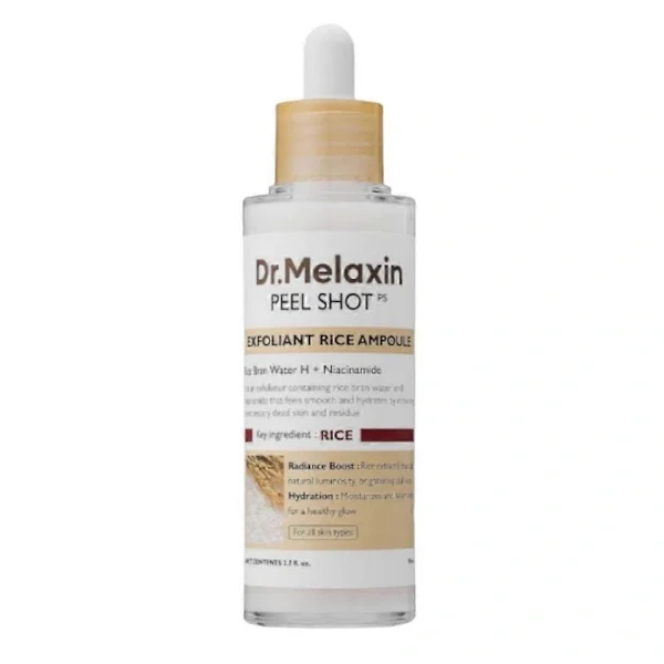 Dr. Melaxin Peel Shot Glow White Rice Peeling Ampull & Peel Shot Glow Black Rice Peeling Ampull för alla hudtyper 80ml Vit