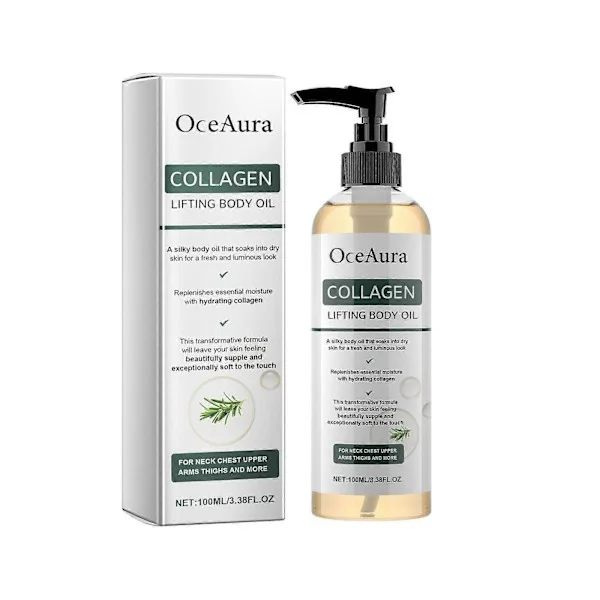 1-3X OceAura Kollagen Uppstramande Kroppsolja Återfuktande & Elasticitetshöjande Massageolja för Mjuk Hud 1ST
