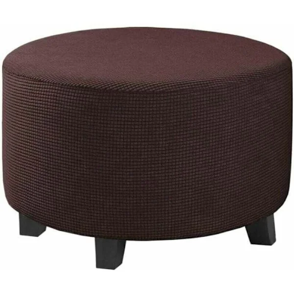 Pyöreä rahi päällinen Jacquard-joustava rahi päällinen, jalkarahin päällinen huonekalusuojus jakkaran päällinen joustavalla pohjalla liukumaton, PIENI