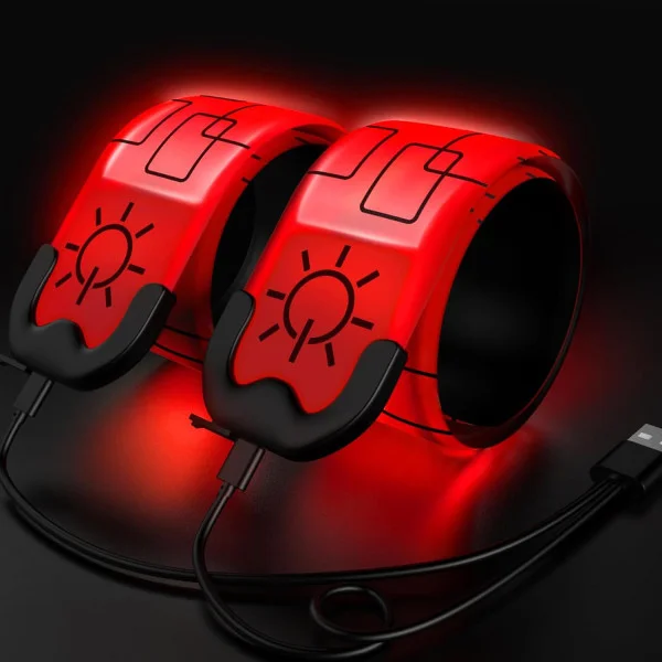 Running Armband 2-pack Running Lights for Runners Rechargeable Reflective Running Gear Light Armband High Visibility LED Armband red
