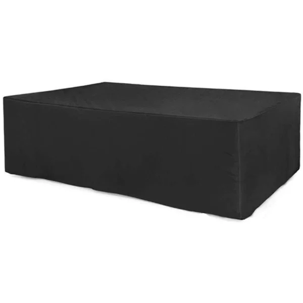 Rektangulært terrassemøbeltrekk 210D Oxford med spennestropper og snøring for utendørs bord benk sofa 140x140x90cm svart