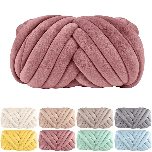 1KG 1000G Super Chunky Lanka Paksu Karhea Jättilangan Valkoinen Käsineulontaan Laukku DIY Karhea Sametti Pehmeä Iso Peitto Matto ?????