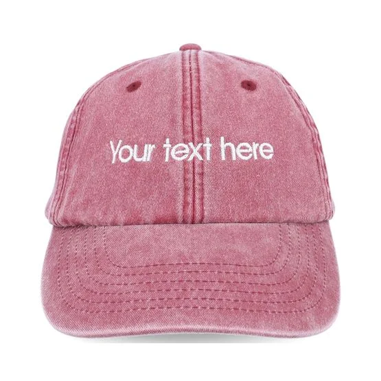 Beechfield - Röd unconstructed Keps - Vintage Washed Red Dad Cap With Embroidery @ Hatstore