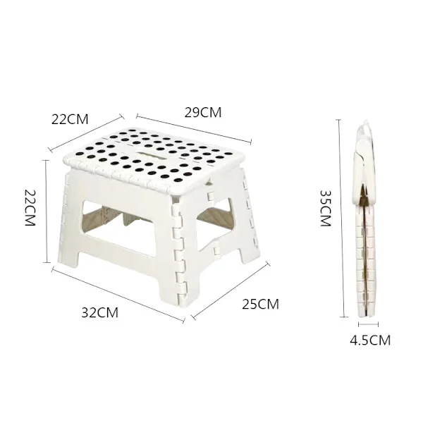 Folding Stool, Portable Non-Slip Surface for Kids and Adults, Heavy Duty Foldable Step Stool with Carrying Handle