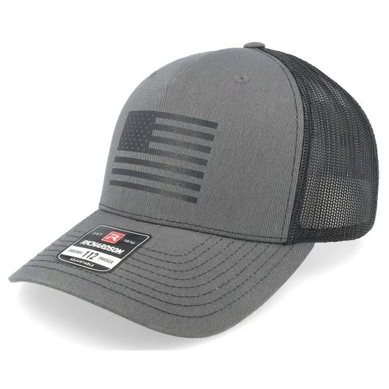 Iconic - Black trucker Czapka Z Daszkiem - Usa Flag Charcoal/Black Trucker @ Hatstore