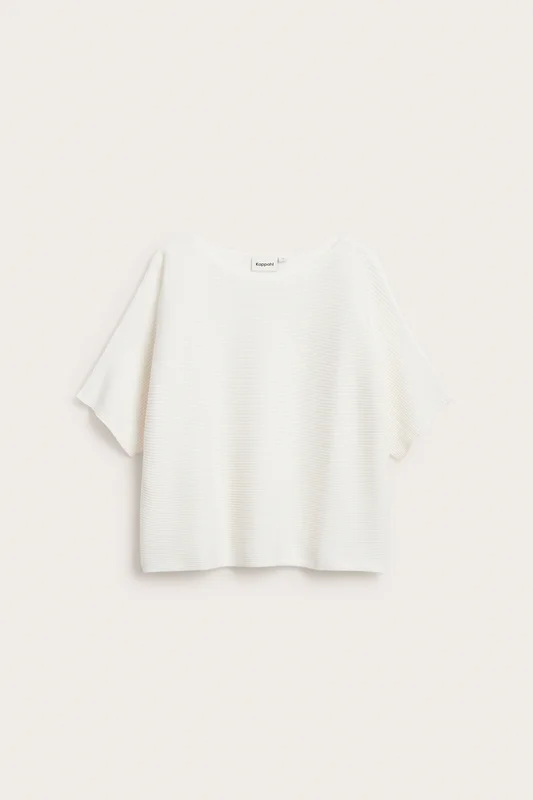 Kappahl | Ribbestrikket genser Hvit XL | Dame