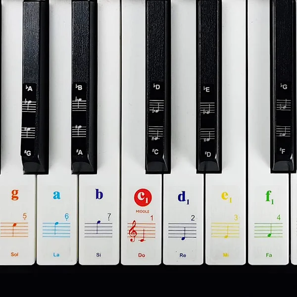 Imelod-klistremerker for 49/61/76/88 tangenter, piano og keyboard Mus