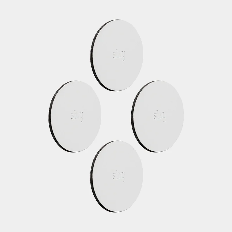 Selvklæbende magnetplader Silwy Metal-Nano-Gel-Pads, Ø6.5 cm, hvid, 4-pak til Silwy Clever