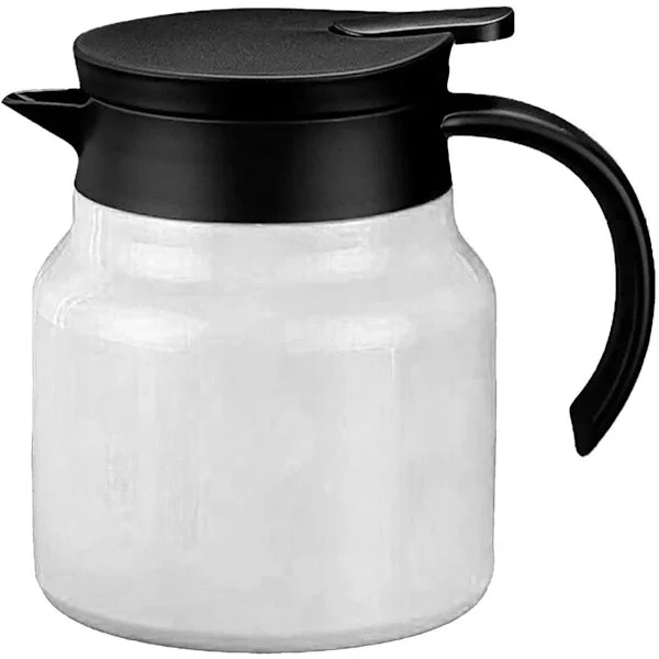 Isolert tekanne i rustfritt stål med avtakbart tefilter og lokk for løs te og blomstrende te, hvit, 800 ml