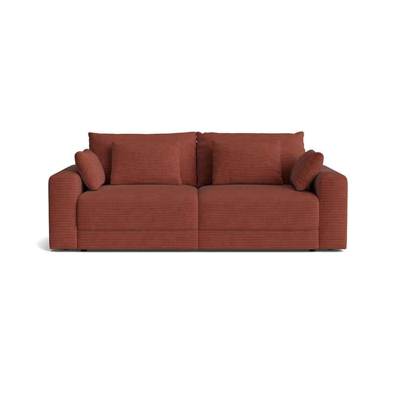 Orlando XL 3 personers sovesofa, opbevaring - Lincoln Kobber - 255x126x94cm - Bred Chaiselong Sofa med Bonell fjedre og PU skum