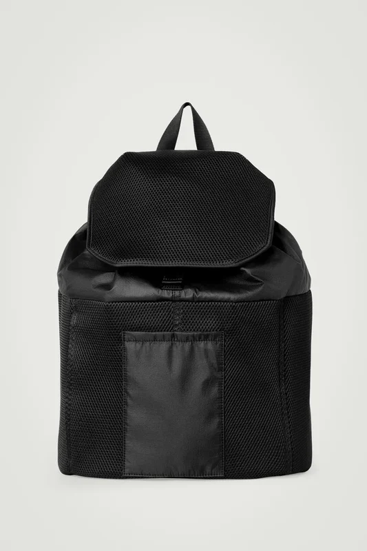 COS Men's Duffle Backpack Mesh Bag in Black
