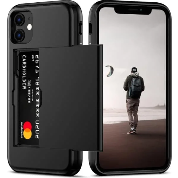 iPhone 11 - Fodral med kortfack Solid Extra förstärkt Svart Apple iPhone 11