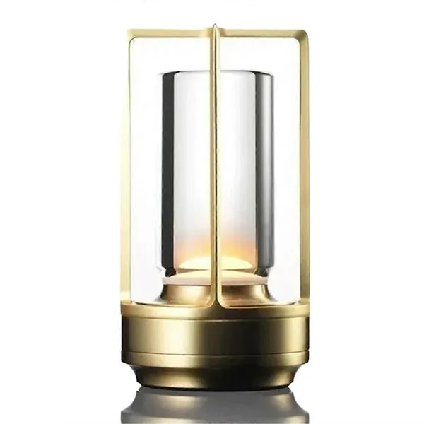 Genopladelig LED-bordlampe med øjenbeskyttelse | Guld sengelampe-FX-