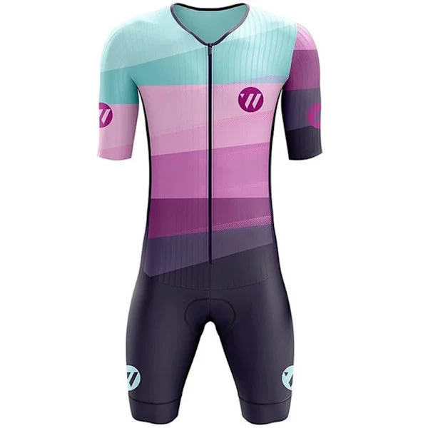 Sykkeltrøye for menn, Skinsuit i ett stykke, sykkeltrøye, triatlondrakt, sykkelshorts med gelpolstring