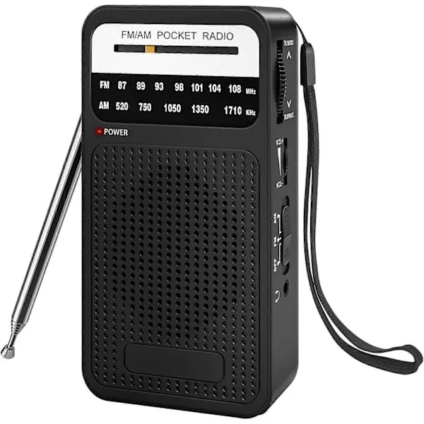 Nödradio - radio - bärbar radio - nödkit - liten radio - batteridriven radio - med högtalare - FM/AM - 3,5 mm hörlursuttag