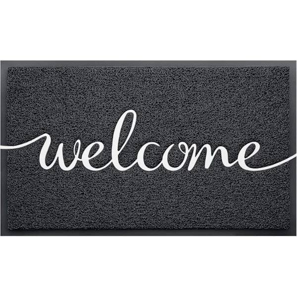 Welcome Mat Low Profile Floor Mat Entrance Mat Non-Slip Rugs for Entryway, Patio, High Traffic Areas