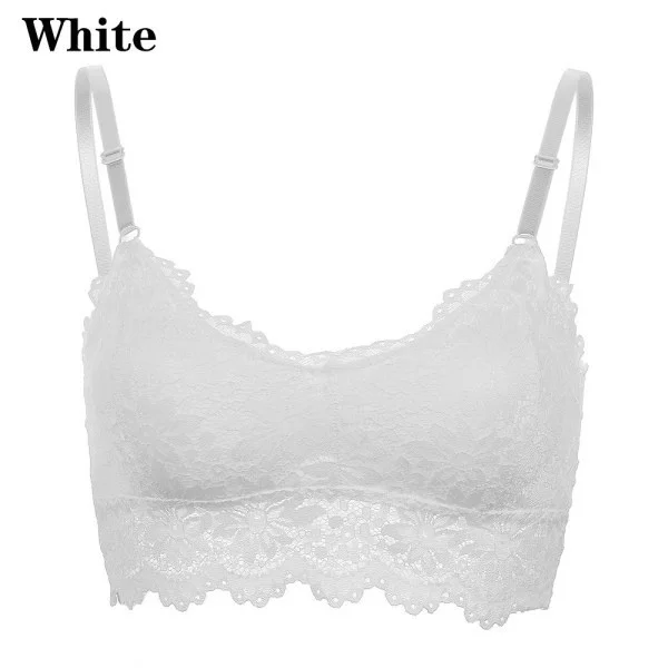 Push Up BH Polstret Blonder Blomster Bralette Dame Sømløs Komfortabel Hvit Undertøy Topp