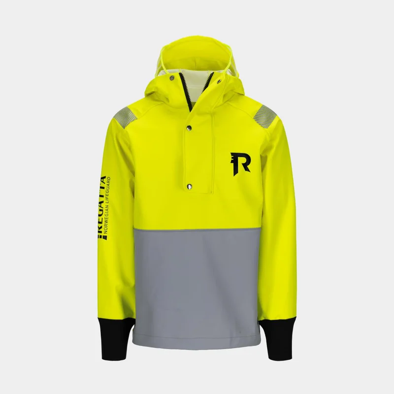Rain anorak Regatta Fisherman Anorak 50N Fluorescent Yellow/Grey, Medium