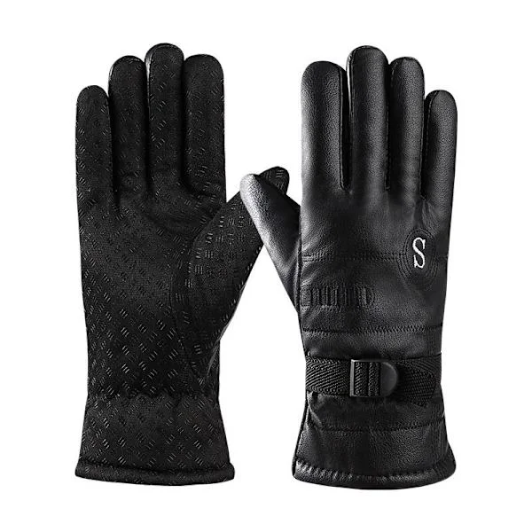 Winter Motorcycle Gloves for Men: Waterproof, Windproof, and Thermal PU Cotton Gloves