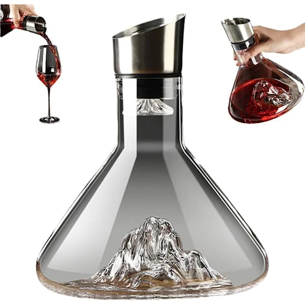 Viinikarahvi, 1500 ml kirkas viinikarahvi, viinikarahvi ilmastimella, suodatuskarahvi, Winsess-karahvi, punaviinikarahvi sisäänrakennetulla 