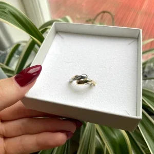 Tvådelad ring i guld och silver