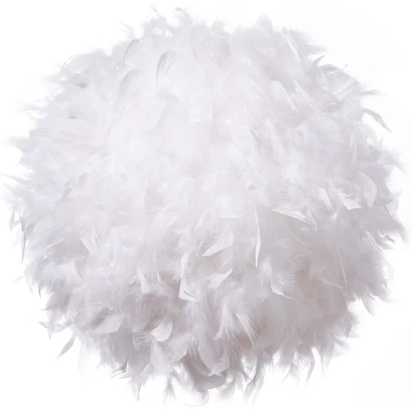 Fjäderlätt lampskärm för taklampa, fluffig lampskärm för bordslampa och golvlampa, sovrum, 30 cm diameter, vit