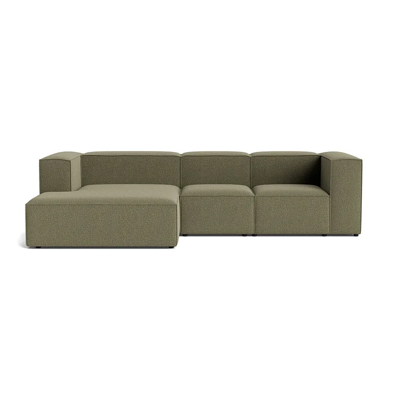 Lissabon Chaiselong Sofa, Venstrevendt, Slidstærk & Blød - Nordic Grøn - 300x170x72cm - Sofa med Kvalitetsstof & Krydsfiner Ramme, Chaiselong