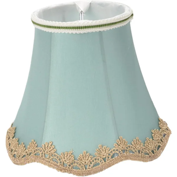 Small Lampshades for Bedside Table | Vintage Fabric Lampshade with Gold Trim that Clips onto the Protective Lamp