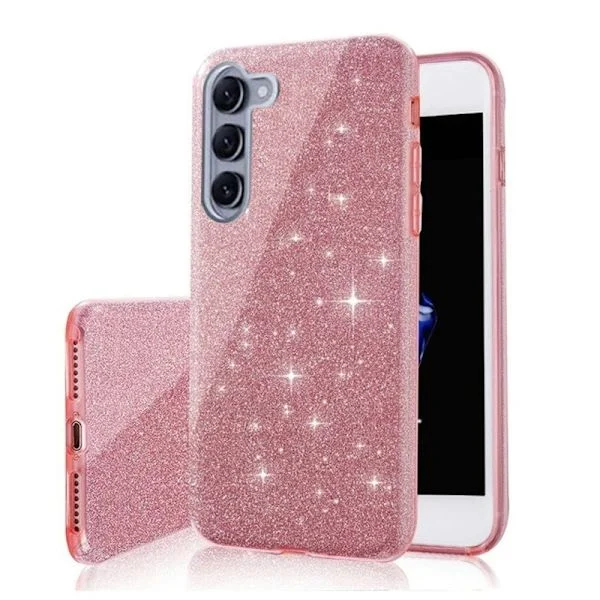 【NX】Kompatibel med Samsung Galaxy A17 / A17 5G - 3i1 Glitter Elegant Mjukt Fodral Rosa