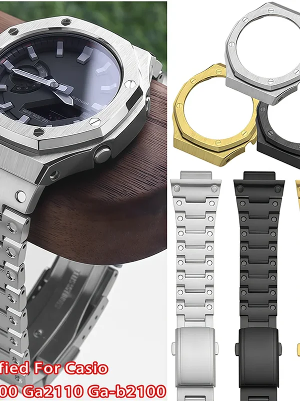 AliExpress - Ga-2100 acier inoxydable métal rapide bracelet de montre boîtier pour G-SHOCK Casio Casioak Ga2100 GM-2100 lunette Mod Kit hommes 