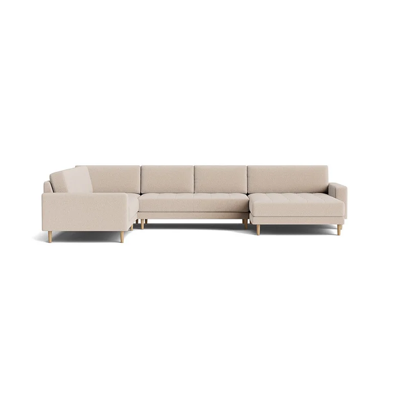 Mondo U-sofa, vendbar - Hygge Beige - 377x262x83cm - Rummelig U-sofa med vendbar chaiselong & slidstærkt betræk - Beige sofa, u-sofa