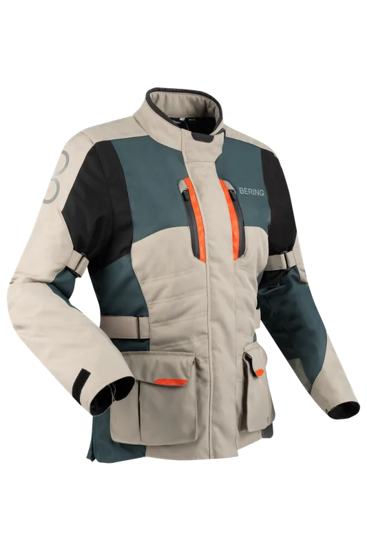 Chaqueta de Moto Mujer Bering Siberia Beige/Gris/Naranja S