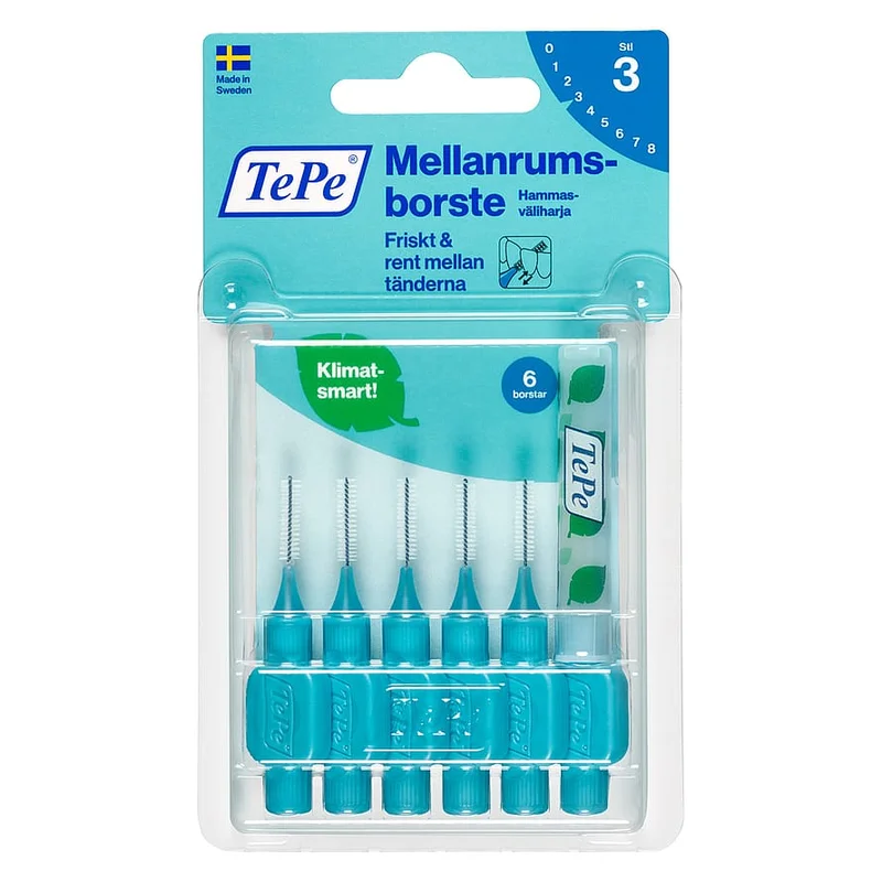 TePe TePe Mellemrumsbørste Original 0,6mm Blå 6 stk, Medicin & Pleje, Mund & Tandpleje, Tandstikker