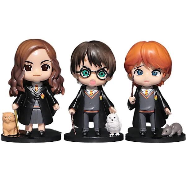 3 st/set Harry Potter Ron Hermione figurer leksak samlarmodell docka leksaker bordstårta dekoration