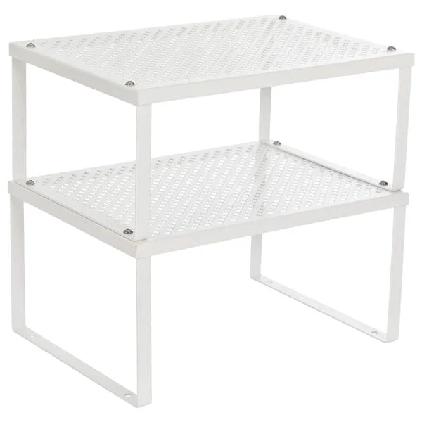 Kjøkkenorganisator 2-pk / kjøkkenhylle / oppbevaringshylle for skap og garderobe / stabelbar metallhylle