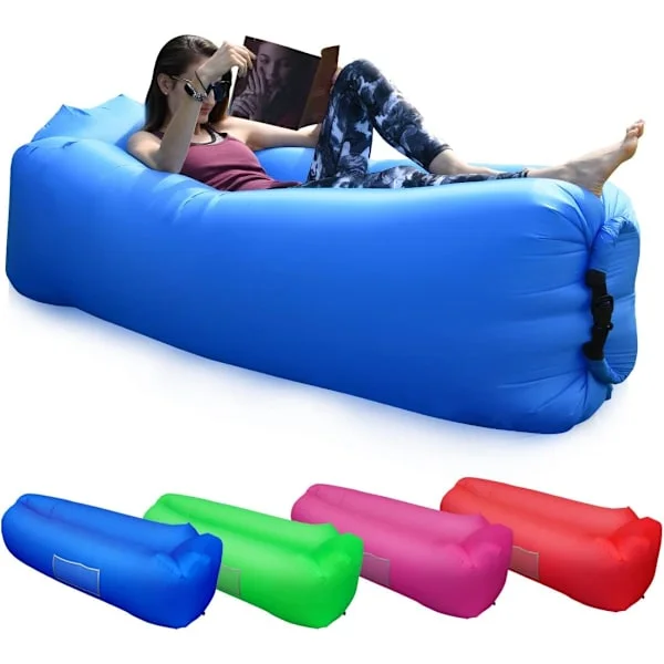 Vandtæt luft sofa med behagelige puder, bærbar oppustelig sofa, luft sofa, til camping, ferier, vandreture, swimmingpool og strandfester,2
