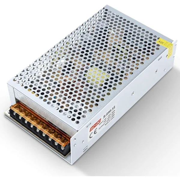 Strømforsyning 12V 20A LED-transformer 240W Strømforsyning AC 110V/240V DC 12V AC-DC-konverter til radio, LED-strip og printer