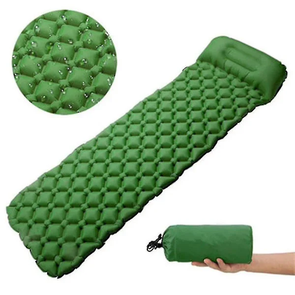 [RM]Ultralight Sleeping Pad with Built-in Pillow, Inflatable Camping Mattress for Hiking, Travel