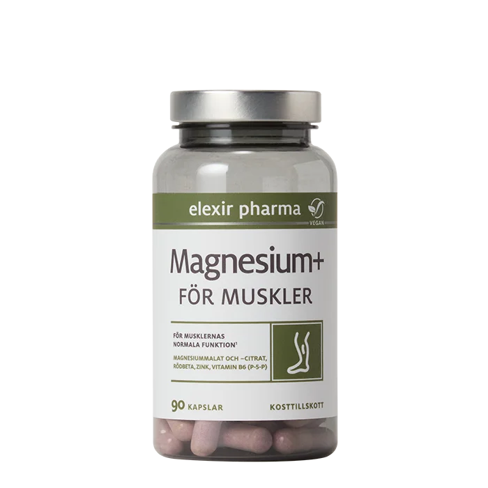 Elexir Pharma Magnesium+ for muskler 90 kapsler